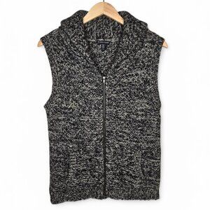 Eileen Fisher Yak and Merino Wool Chunky Sweater Vest Women's Full Zip Cowl M